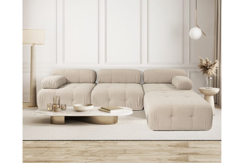 Belgin Bubblig Hörnsoffa 3-sits med utfällbara armstöd och ryggstöd - Möbler - Vardagsrum - Soffor - Hörnsoffor