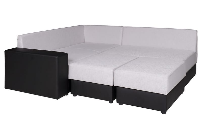 BRASEL Hörnsoffa - Svart/Vit - Möbler - Vardagsrum - Bäddsoffor - Hörnbäddsoffa