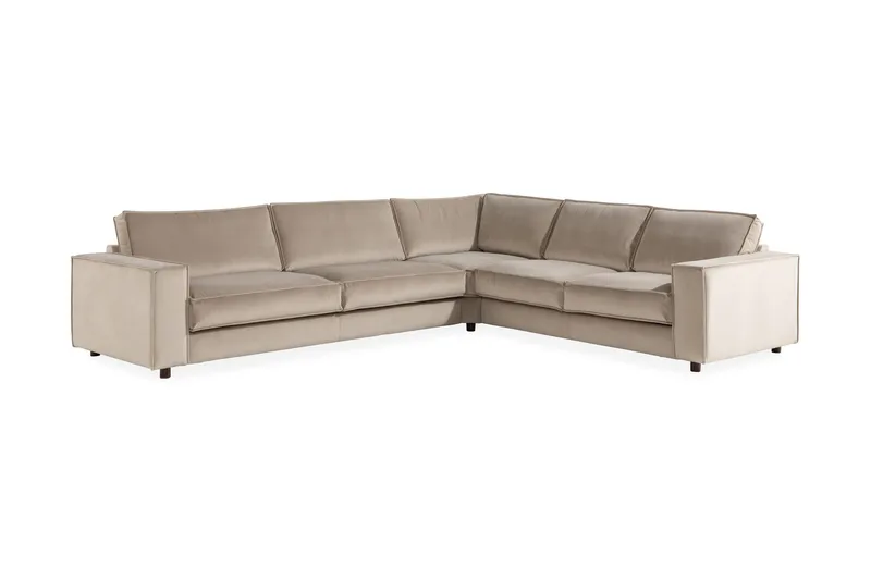 Cloudia Hörnsoffa Large Sammet - Beige - Möbler - Vardagsrum - Soffor - Hörnsoffor