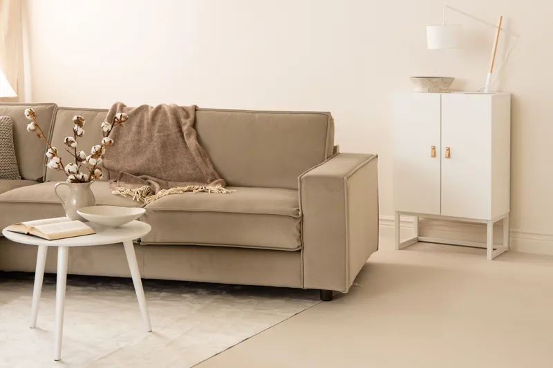 Cloudia Hörnsoffa Sammet - Beige - Möbler - Vardagsrum - Soffor - Hörnsoffor