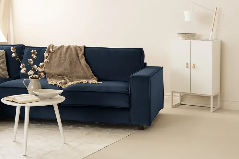 Cloudia Hörnsoffa Sammet - Blå - Möbler - Vardagsrum - Soffor - Hörnsoffor