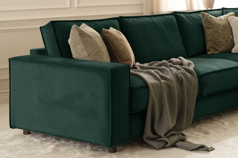 Cloudia Hörnsoffa Sammet - Grön - Möbler - Vardagsrum - Soffor - Hörnsoffor