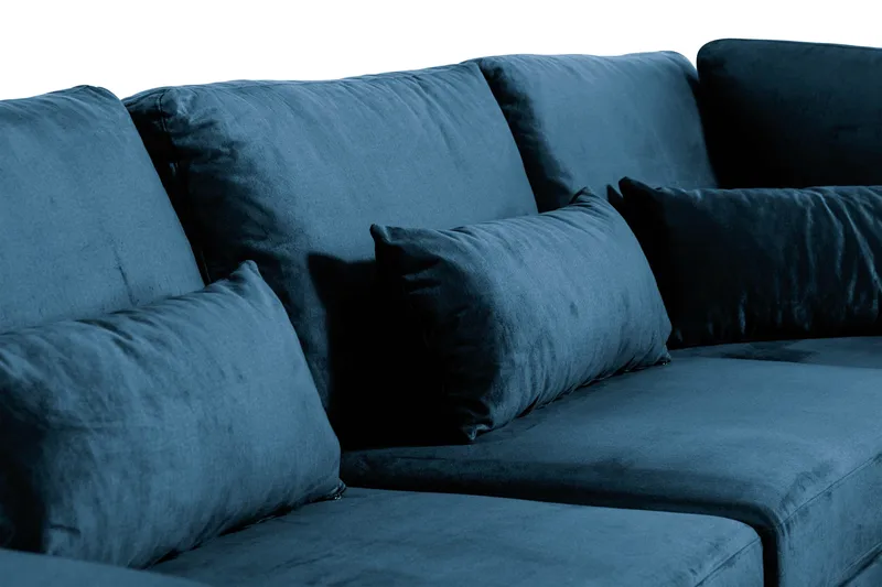 Copenhagen 6-sits L-formad Hörnsoffa i Sammet - Blå - Möbler - Vardagsrum - Soffor - Hörnsoffor
