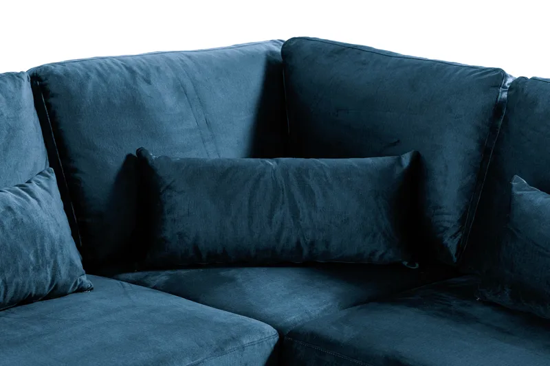 Copenhagen 6-sits L-formad Hörnsoffa i Sammet - Blå - Möbler - Vardagsrum - Soffor - Hörnsoffor
