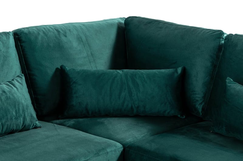 Copenhagen 6-sits L-formad Hörnsoffa i Sammet - Grön - Möbler - Vardagsrum - Soffor - Hörnsoffor