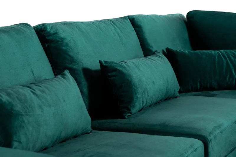 Copenhagen 6-sits L-formad Hörnsoffa i Sammet - Grön - Möbler - Vardagsrum - Soffor - Hörnsoffor