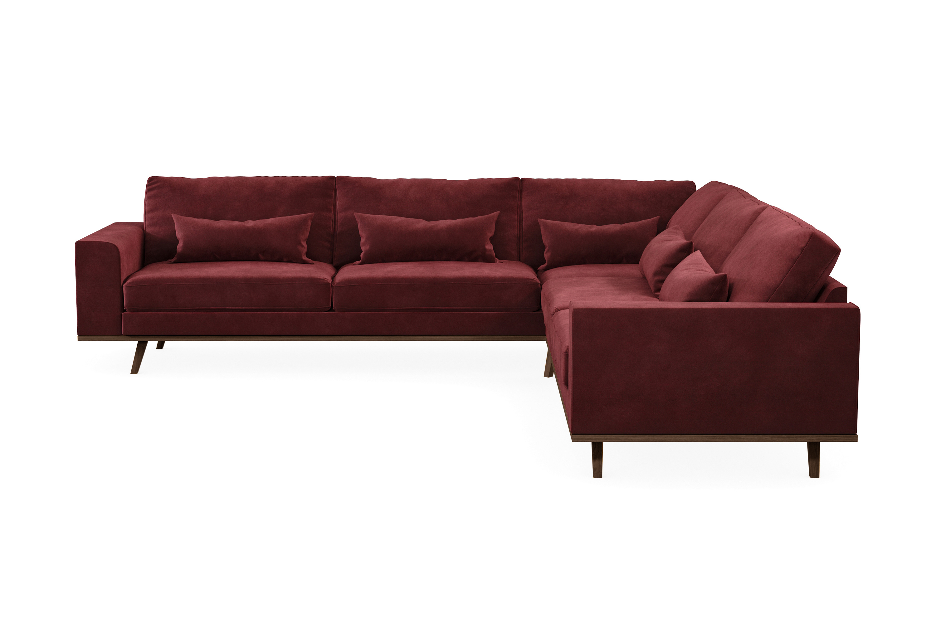 copenhagen 6-sits l-formad hörnsoffa i sammet - lila