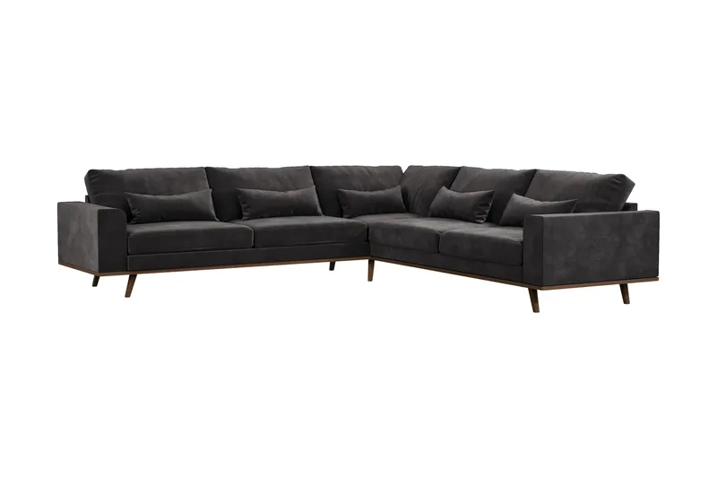 Copenhagen 6-sits L-formad Hörnsoffa i Sammet - Mörkgrå - Möbler - Vardagsrum - Soffor - Hörnsoffor