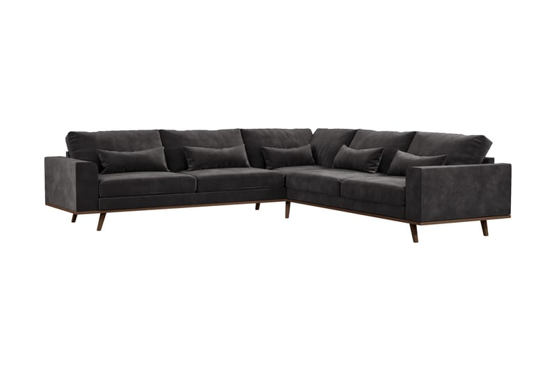 Copenhagen 6-sits L-formad Hörnsoffa i Sammet - Mörkgrå - Möbler - Vardagsrum - Soffor - Hörnsoffor