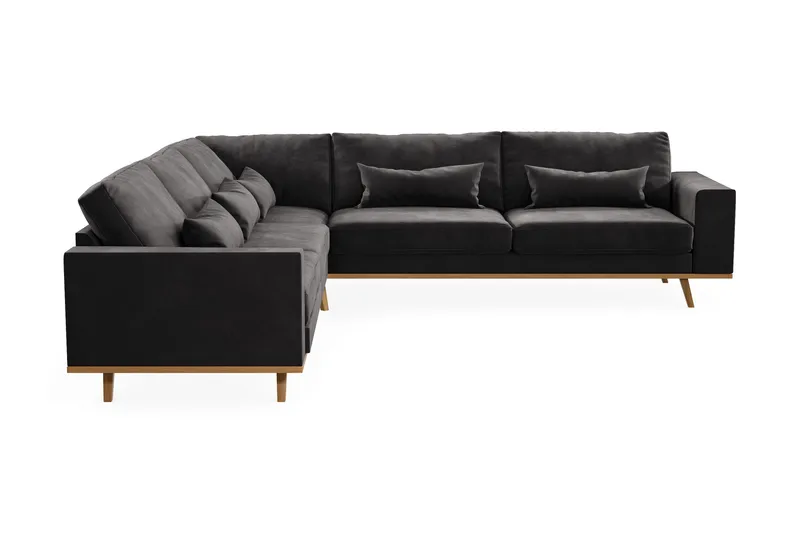 Copenhagen 6-sits L-formad Hörnsoffa i Sammet - Mörkgrå - Möbler - Vardagsrum - Soffor - Hörnsoffor
