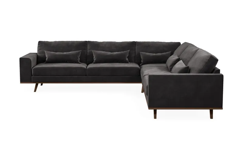 Copenhagen 6-sits L-formad Hörnsoffa i Sammet - Mörkgrå - Möbler - Vardagsrum - Soffor - Hörnsoffor