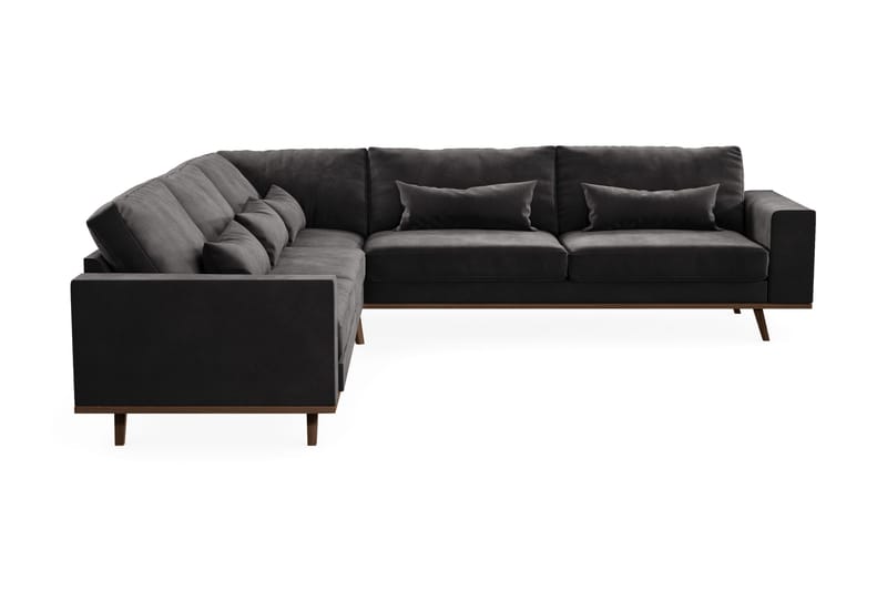 Copenhagen 6-sits L-formad Hörnsoffa i Sammet - Mörkgrå - Möbler - Vardagsrum - Soffor - Hörnsoffor