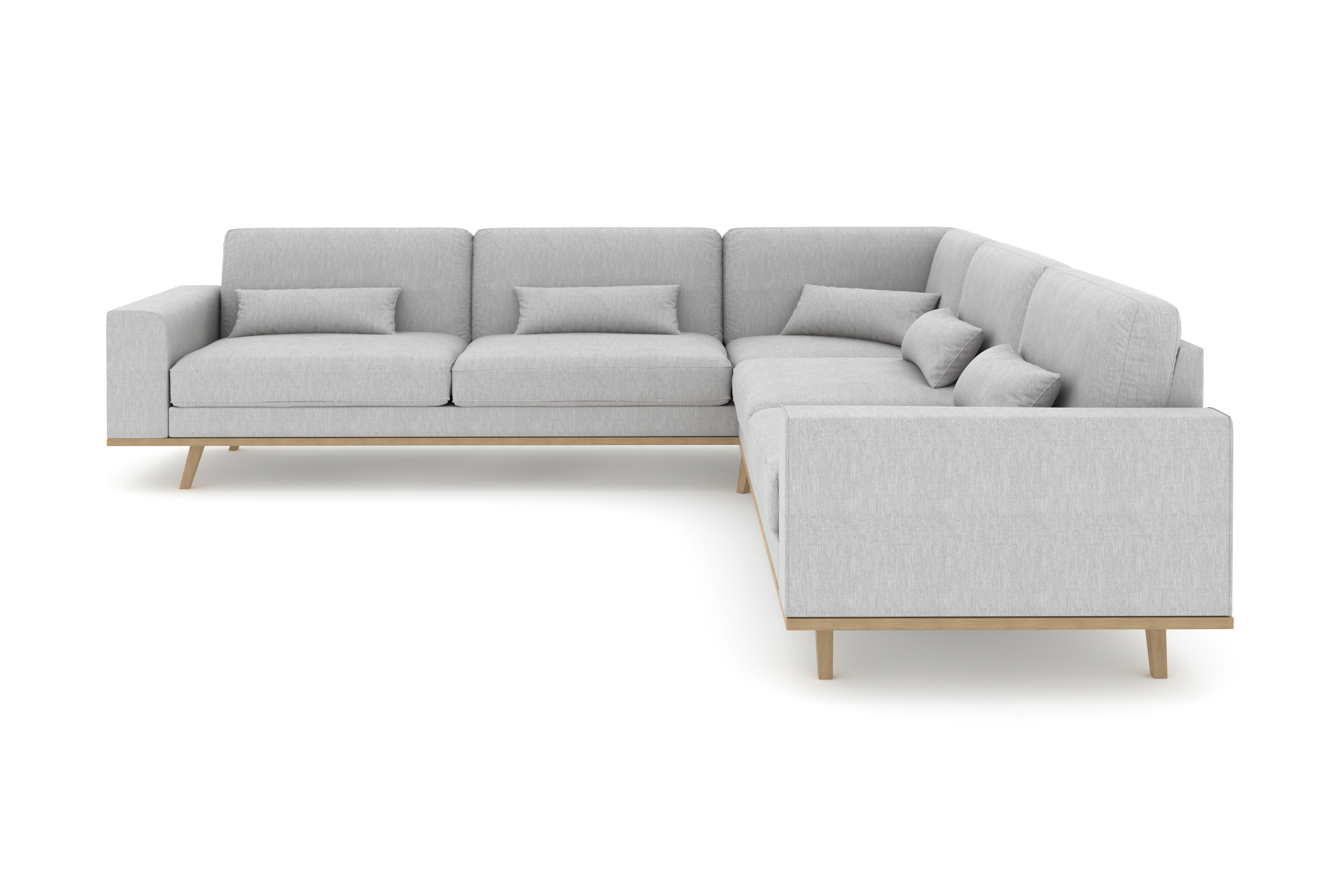 copenhagen 6-sits l-formad hörnsoffa i tyg - grå