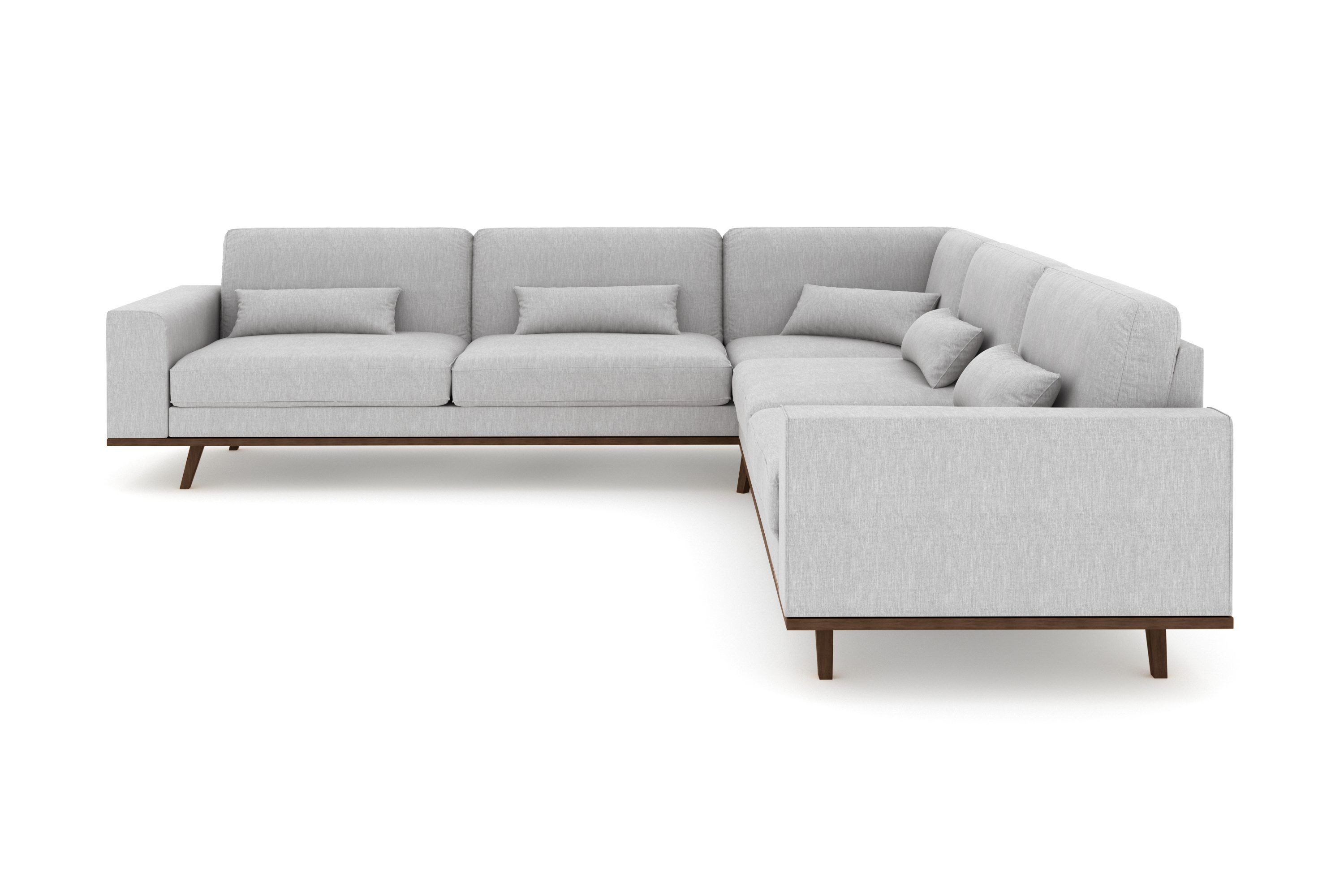 copenhagen 6-sits l-formad hörnsoffa i tyg - grå