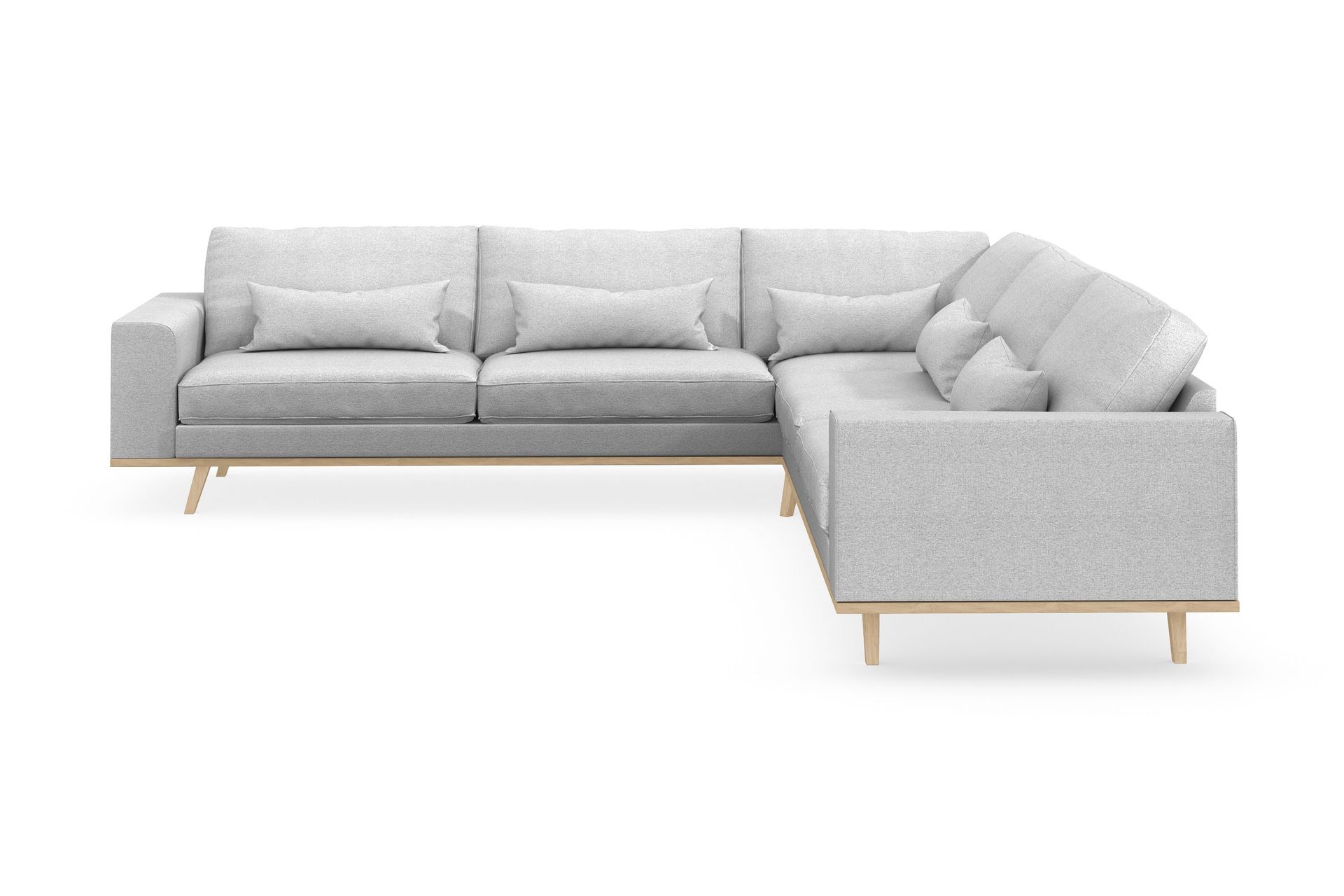 copenhagen 6-sits l-formad hörnsoffa i tyg - ljusgrå