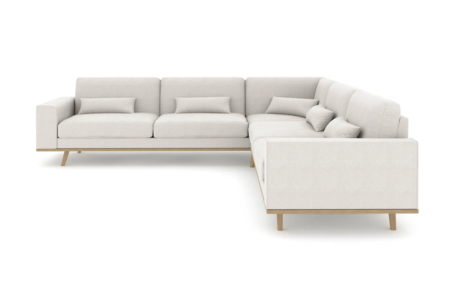 Copenhagen 6-sits L-formad H&ouml;rnsoffa i Tyg - Ljusgr&aring;