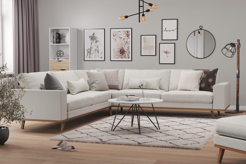 Copenhagen 6-sits L-formad Hörnsoffa i Tyg - Ljusgrå - Möbler - Vardagsrum - Soffor - Hörnsoffor