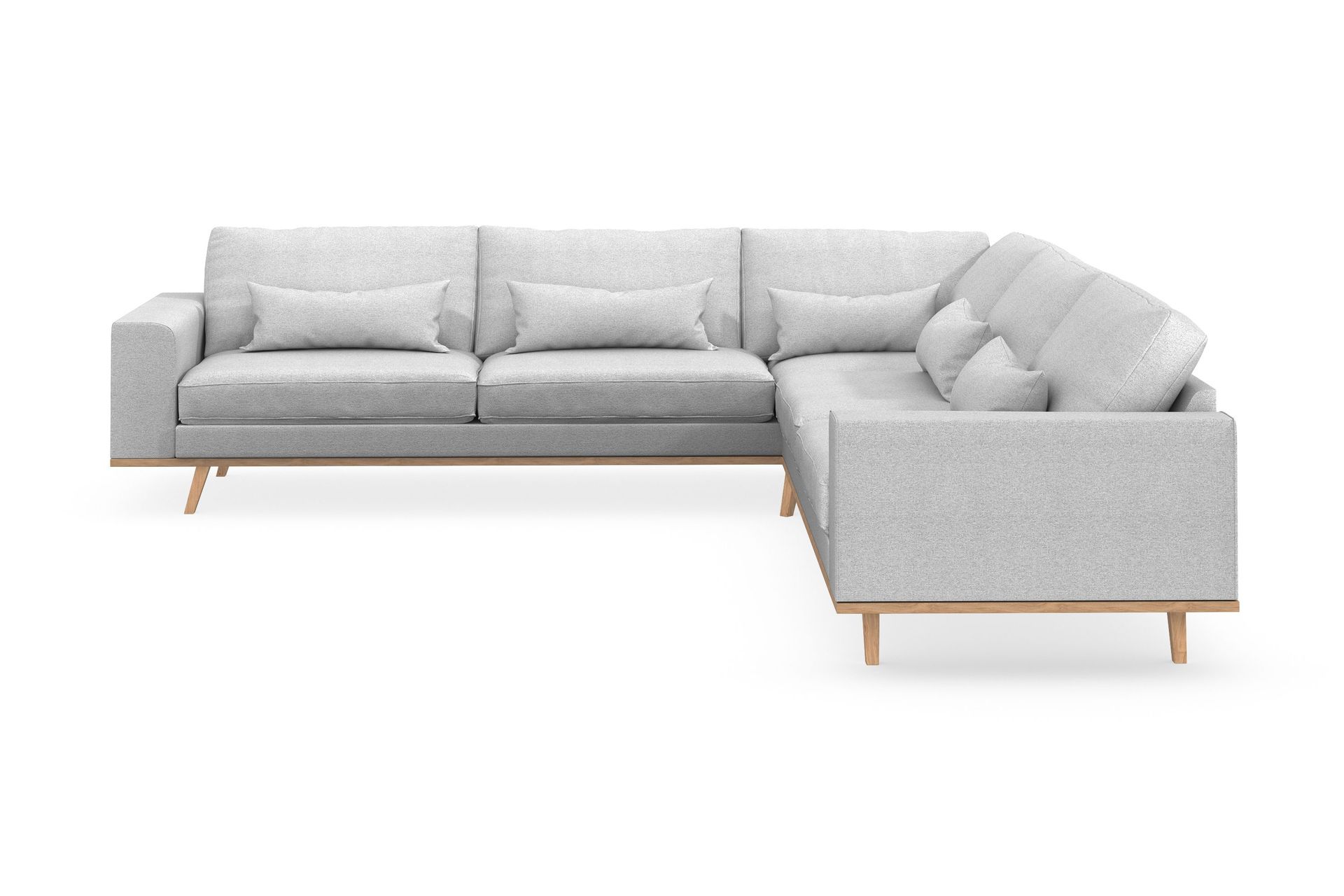 Copenhagen 6-sits L-formad H&ouml;rnsoffa i Tyg - Ljusgr&aring;