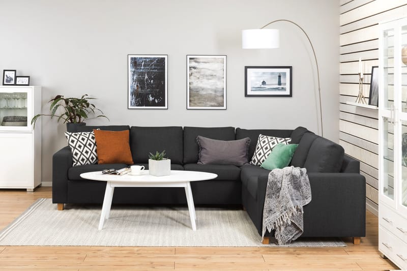 Crazy 5-sits Vändbar L-formad Large Hörnsoffa i Tyg - Antracit - Möbler - Vardagsrum - Soffor - Hörnsoffor