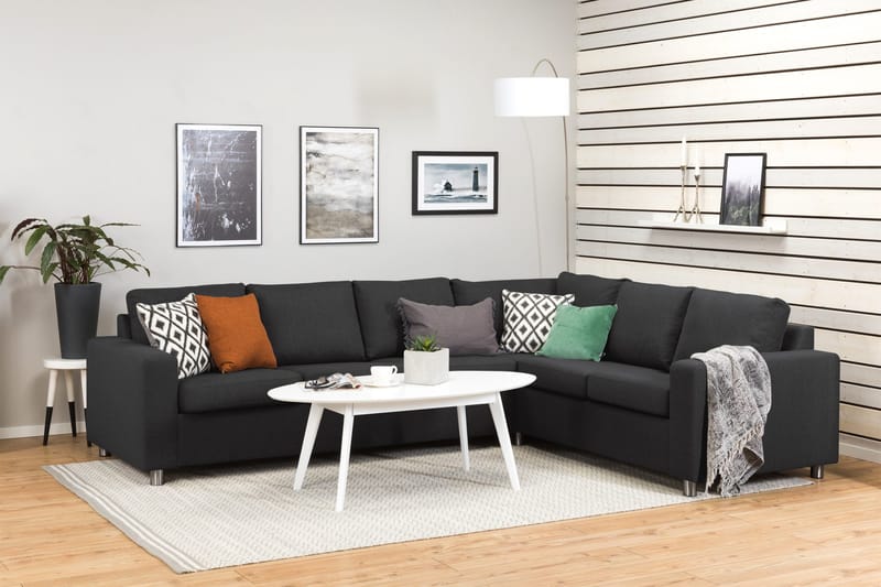 Crazy 5-sits Vändbar L-formad Large Hörnsoffa i Tyg - Antracit - Möbler - Vardagsrum - Soffor - Hörnsoffor
