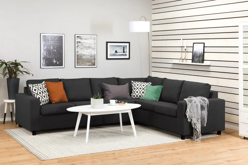 Crazy 5-sits Vändbar L-formad Large Hörnsoffa i Tyg - Antracit - Möbler - Vardagsrum - Soffor - Hörnsoffor
