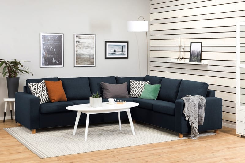 Crazy 5-sits Vändbar L-formad Large Hörnsoffa i Tyg - Blå - Möbler - Vardagsrum - Soffor - Hörnsoffor