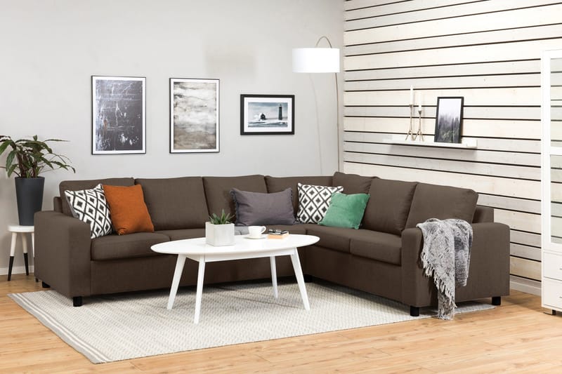 Crazy 5-sits Vändbar L-formad Large Hörnsoffa i Tyg - Brun - Möbler - Vardagsrum - Soffor - Hörnsoffor