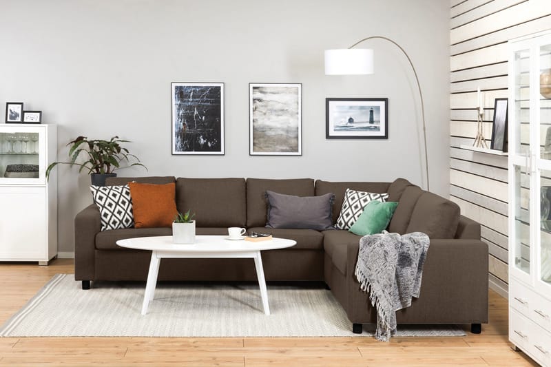 Crazy 5-sits Vändbar L-formad Large Hörnsoffa i Tyg - Brun - Möbler - Vardagsrum - Soffor - Hörnsoffor