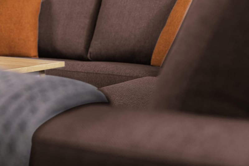 Crazy 5-sits Vändbar L-formad Large Hörnsoffa i Tyg - Brun - Möbler - Vardagsrum - Soffor - Hörnsoffor