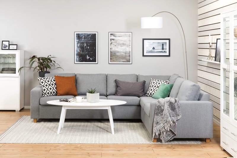 Crazy 5-sits Vändbar L-formad Large Hörnsoffa i Tyg - Grå - Möbler - Vardagsrum - Soffor - Hörnsoffor