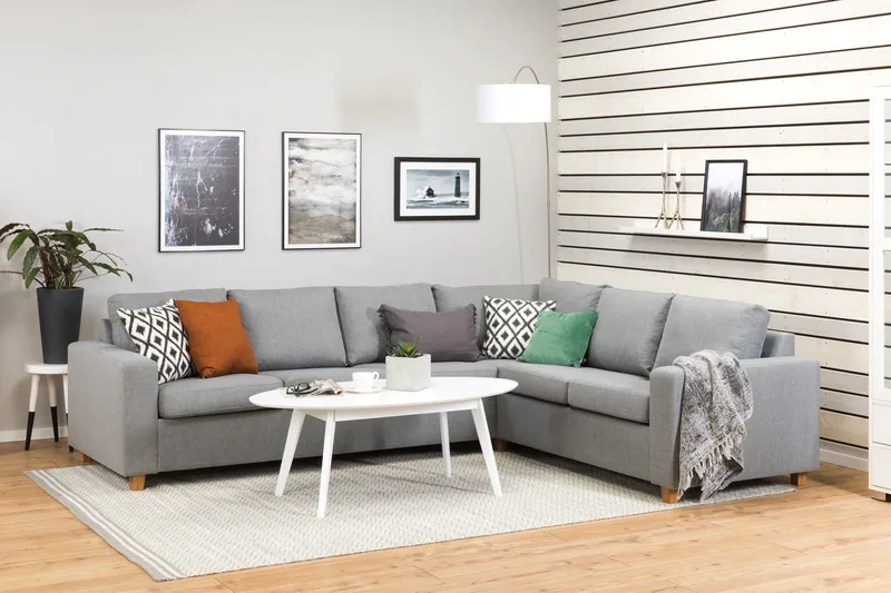 Crazy 5-sits Vändbar L-formad Large Hörnsoffa i Tyg - Grå - Möbler - Vardagsrum - Soffor - Hörnsoffor