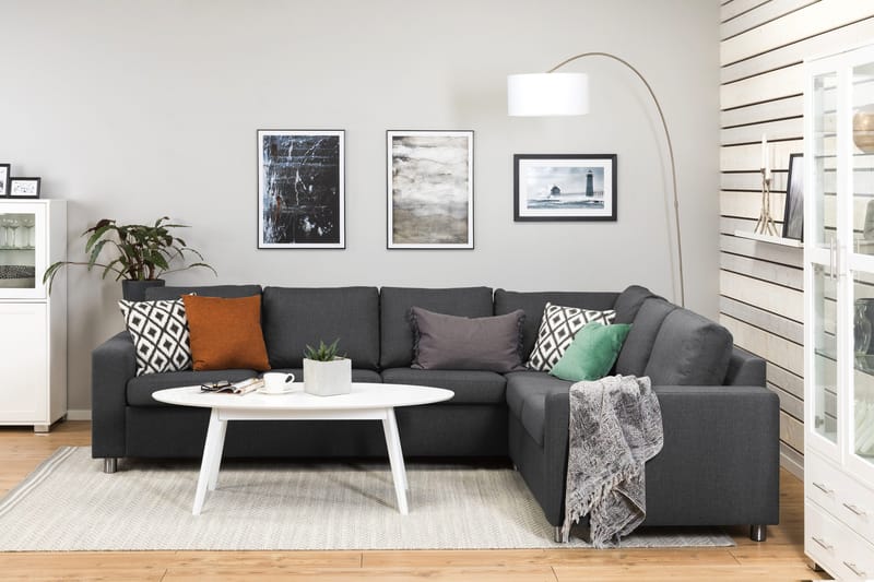 Crazy 5-sits Vändbar L-formad Large Hörnsoffa i Tyg - Mörkgrå - Möbler - Vardagsrum - Soffor - Hörnsoffor