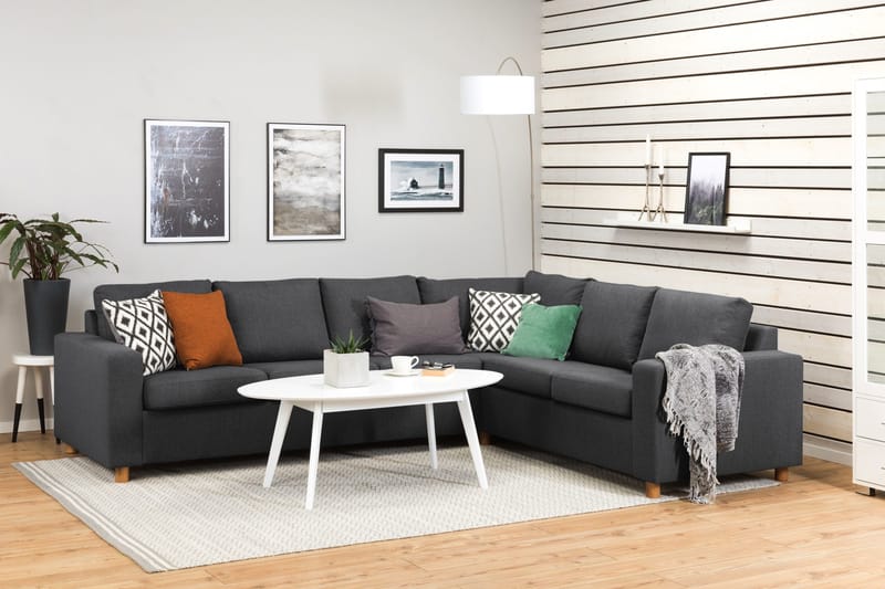 Crazy 5-sits Vändbar L-formad Large Hörnsoffa i Tyg - Mörkgrå - Möbler - Vardagsrum - Soffor - Hörnsoffor