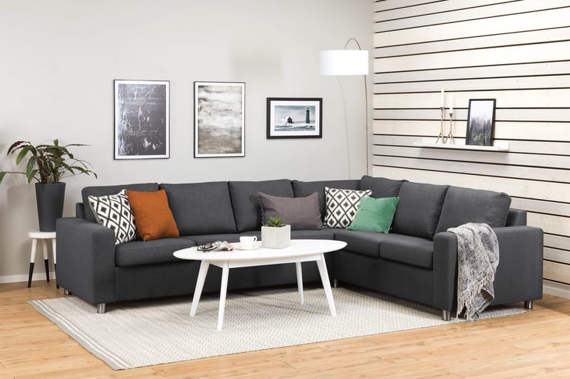 Crazy 5-sits Vändbar L-formad Large Hörnsoffa i Tyg - Mörkgrå - Möbler - Vardagsrum - Soffor - Hörnsoffor