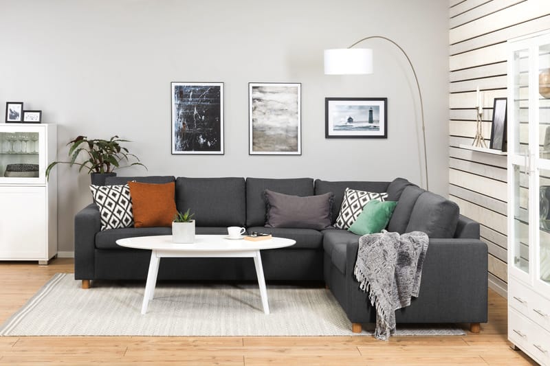 Crazy 5-sits Vändbar L-formad Large Hörnsoffa i Tyg - Mörkgrå - Möbler - Vardagsrum - Soffor - Hörnsoffor