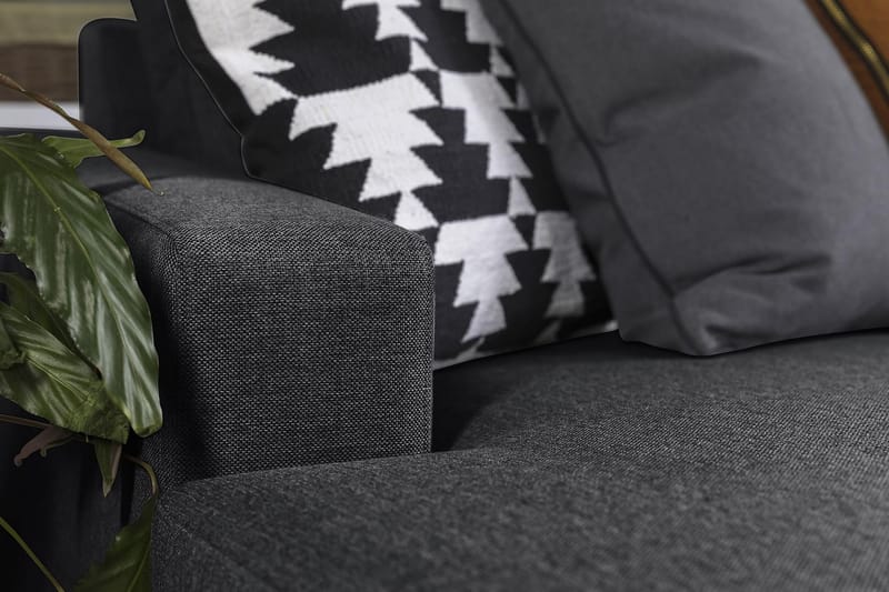 Crazy 5-sits Vänstervänd U-formad Hörnsoffa med divan i Tyg - Mörkgrå - Möbler - Vardagsrum - Soffor - Hörnsoffor
