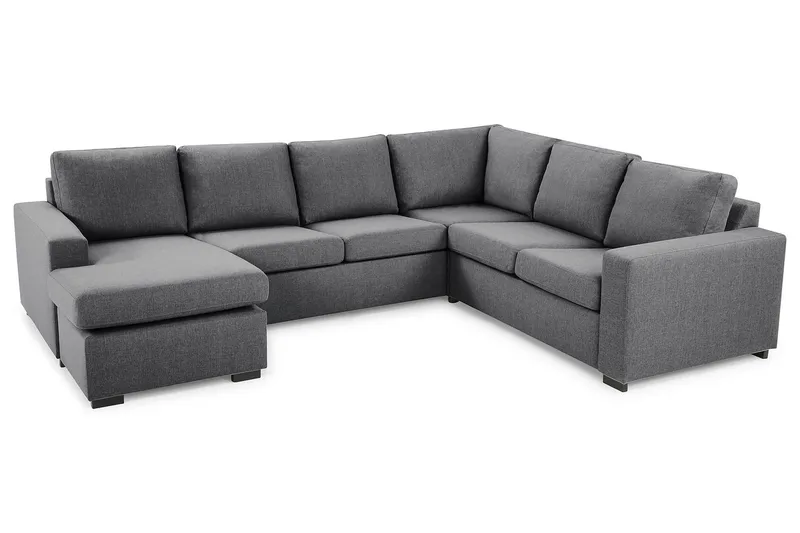 Crazy 5-sits Vänstervänd U-formad Hörnsoffa med divan i Tyg - Mörkgrå - Möbler - Vardagsrum - Soffor - Hörnsoffor