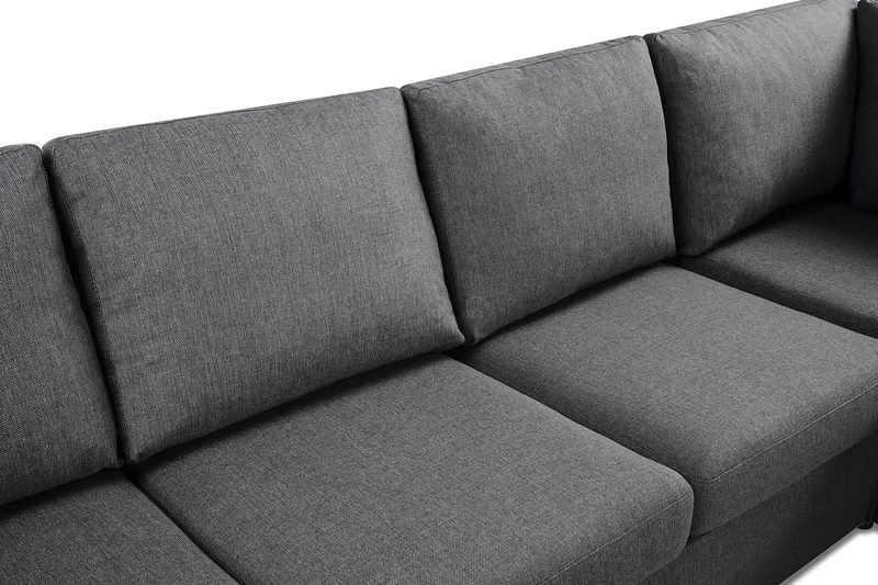 Crazy 5-sits Vänstervänd U-formad Hörnsoffa med divan i Tyg - Mörkgrå - Möbler - Vardagsrum - Soffor - Hörnsoffor