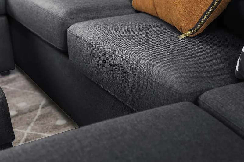 Crazy 5-sits Vänstervänd U-formad Hörnsoffa med divan i Tyg - Mörkgrå - Möbler - Vardagsrum - Soffor - Hörnsoffor