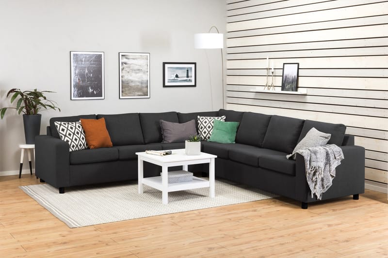 Crazy 6-sits Vändbar L-formad X-Large Hörnsoffa i Tyg - Antracit - Möbler - Vardagsrum - Soffor - Hörnsoffor