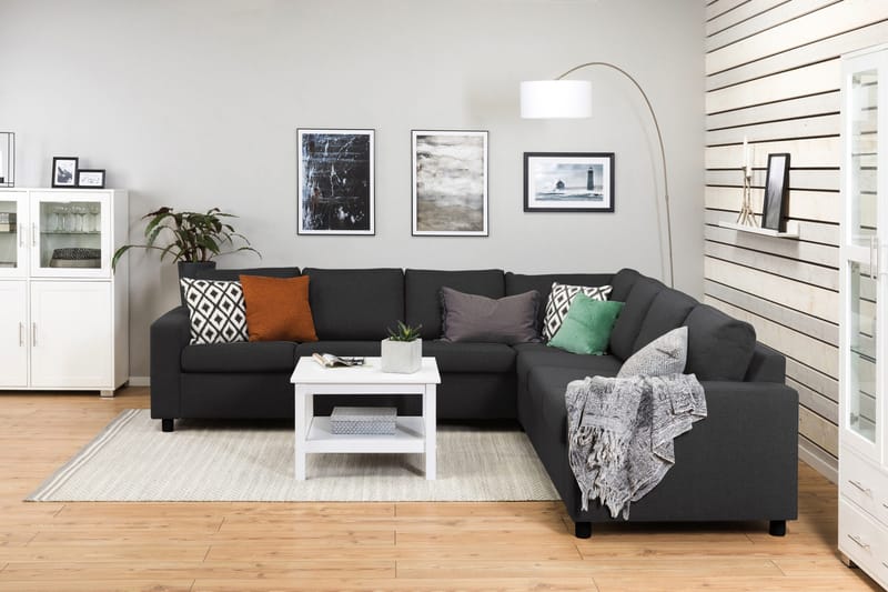 Crazy 6-sits Vändbar L-formad X-Large Hörnsoffa i Tyg - Antracit - Möbler - Vardagsrum - Soffor - Hörnsoffor