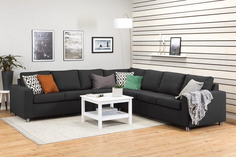 Crazy 6-sits Vändbar L-formad X-Large Hörnsoffa i Tyg - Antracit - Möbler - Vardagsrum - Soffor - Hörnsoffor