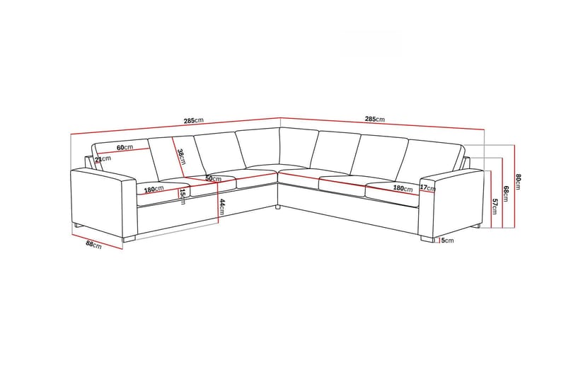 Crazy 6-sits Vändbar L-formad X-Large Hörnsoffa i Tyg - Blå - Möbler - Vardagsrum - Soffor - Hörnsoffor