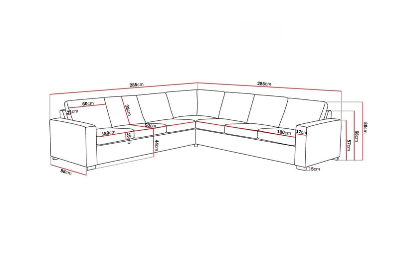 Crazy 6-sits Vändbar L-formad X-Large Hörnsoffa i Tyg - Blå - Möbler - Vardagsrum - Soffor - Hörnsoffor
