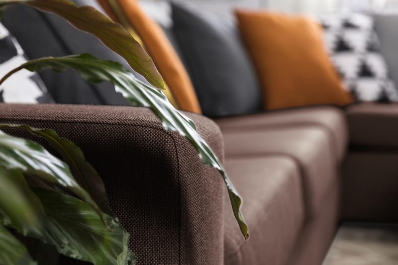 Crazy 6-sits Vändbar L-formad X-Large Hörnsoffa i Tyg - Brun - Möbler - Vardagsrum - Soffor - Hörnsoffor