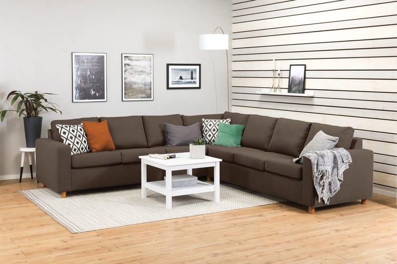 Crazy 6-sits Vändbar L-formad X-Large Hörnsoffa i Tyg - Brun - Möbler - Vardagsrum - Soffor - Hörnsoffor