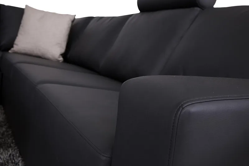 Crazy 6-sits Vänstervänd U-formad Large Hörnsoffa med divan i Konstläder - Svart - Möbler - Vardagsrum - Soffor - Hörnsoffor