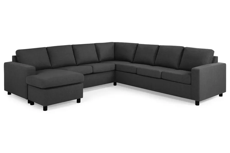 Crazy 6-sits Vänstervänd U-formad Large Hörnsoffa med divan i Tyg - Antracit - Möbler - Vardagsrum - Soffor - Hörnsoffor