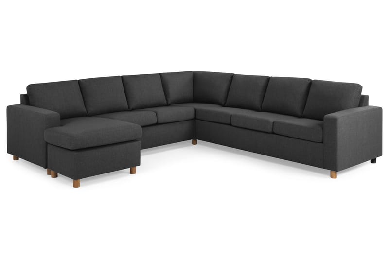 Crazy 6-sits Vänstervänd U-formad Large Hörnsoffa med divan i Tyg - Antracit - Möbler - Vardagsrum - Soffor - Hörnsoffor