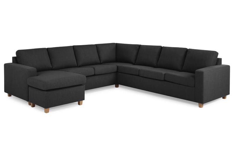 Crazy 6-sits Vänstervänd U-formad Large Hörnsoffa med divan i Tyg - Antracit - Möbler - Vardagsrum - Soffor - Hörnsoffor